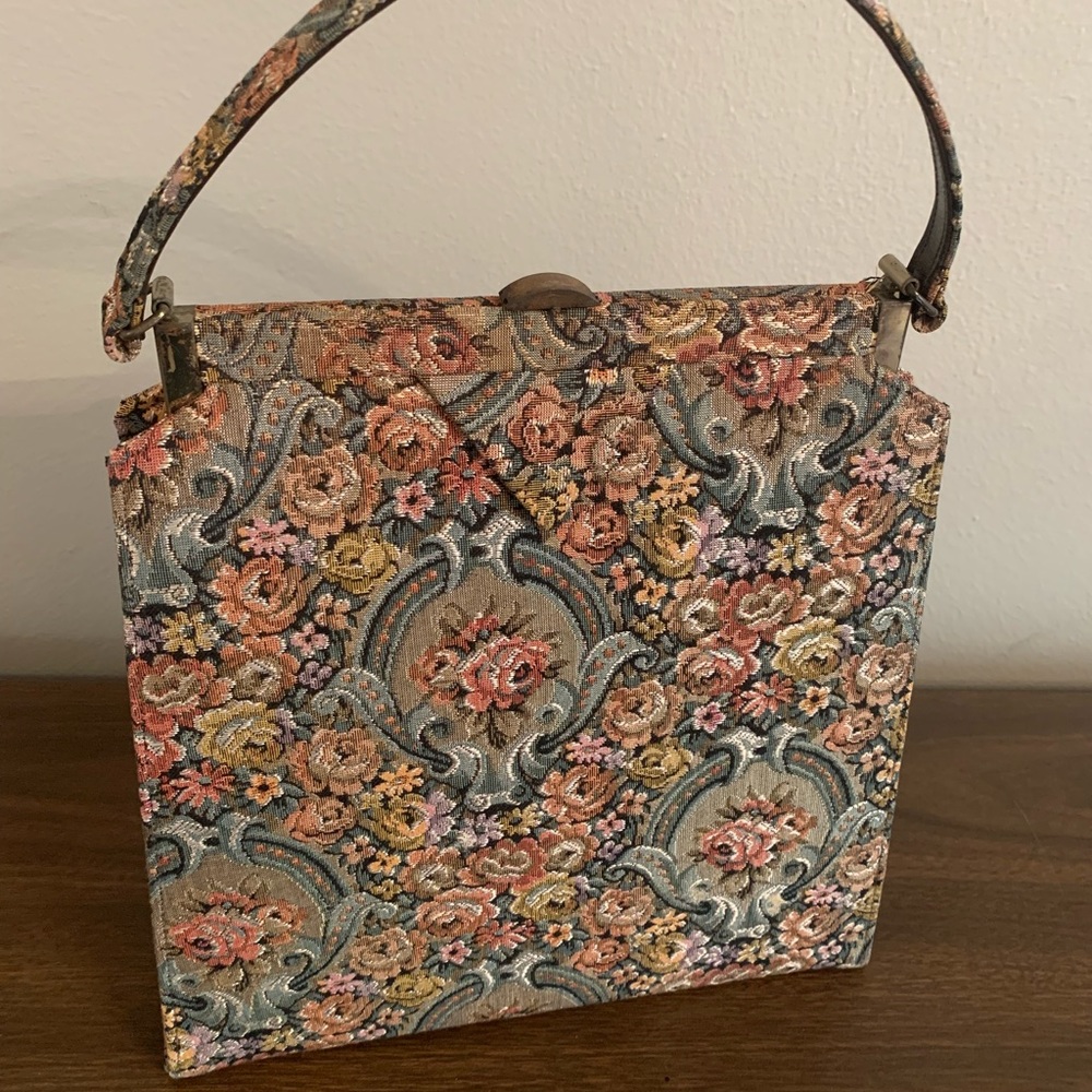 Vintage Art Deco Floral Tapestry Melbourne Bags Handbag